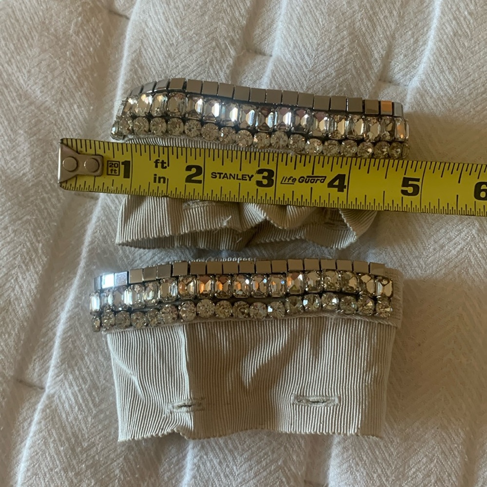 Max Mara S’ cube rhinestone cuffs- grey off-white color, EUC